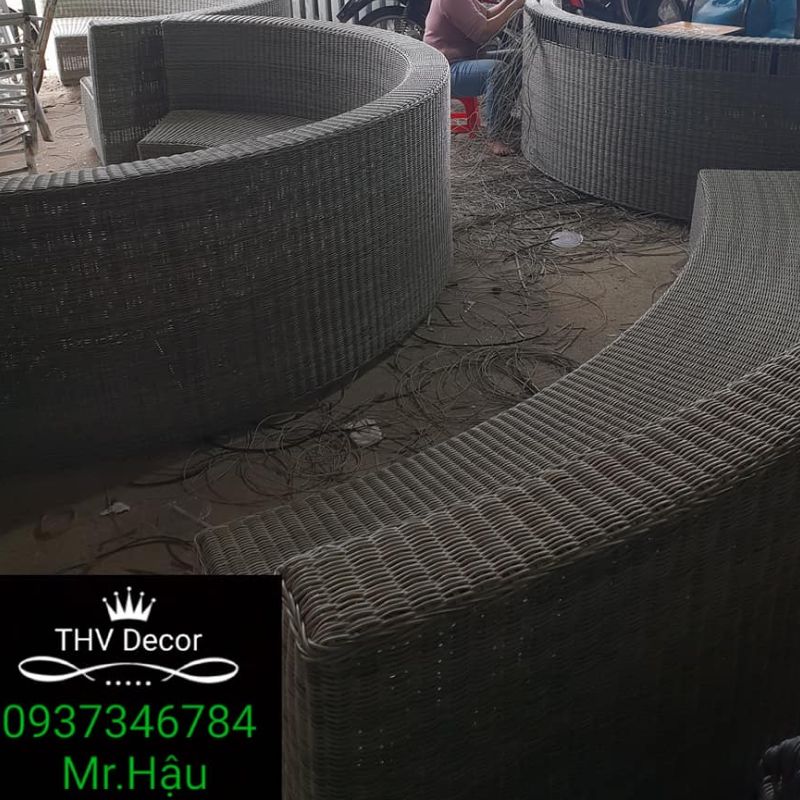 giường tắm nắng nhựa giả mây ngoài trời (1)